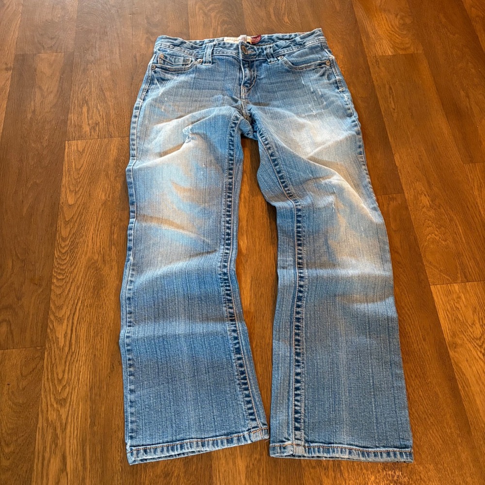 Vintage Y2K Mall Core Style Womens Aeropostle Light Wash Flared Denim Jeans